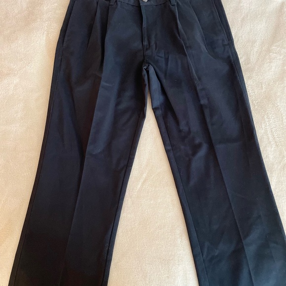 Chaps Boys Pleated Front Black School Pants - Size 16 Husky - Picture 10 of 13